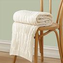 AORMENZY CABLE KNIT THROW BLANKETS 30 X 40 INCHES, Light Weight Blanket - CREAM - Brand New