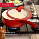 Pots and Pans Set Nonstick Ceramic 9-Piece Frying Cooking Pot - Red - Brand New