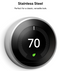 Google Nest Learning Smart Wi-Fi Thermostat STAINLESS STEEL T3007ES New