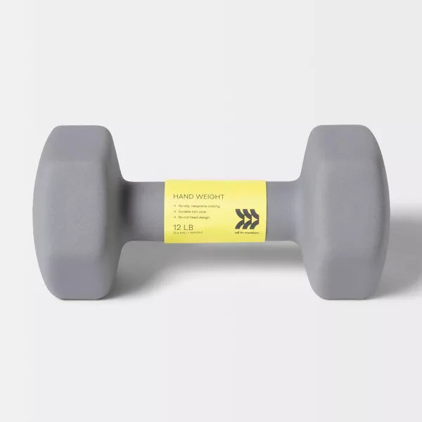 ALL IN MOTION DUMBBELL 12 LB HAND WEIGHT - GRAY - Scratch & Dent