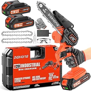 BEI & HONG Mini Chainsaw Cordless 6" 2 Battery BH-6 - ORANGE AND BLACK Like New