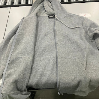 BLAZE BEAT SWEATER HOODIE WITH POCKETS FULL ZIP - SIZE: MEN L - GRAY - Like New