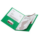 OFFICE DEPOT BRAND 2-POCKET TEXTURED PAPER FOLDERS PRONGS PACK OF 10 - GREEN - Brand New