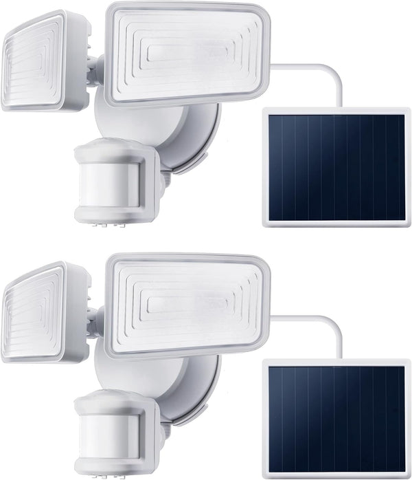 Home Zone Security 2 Pack Solar Floodlights Outdoor with Motion Sensor - WHITE Like New