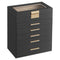 SONGMICS Jewelry Box Organizer with Glass Lid, 6-Layer Jewelry Storage - Black - Like New