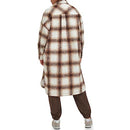 Levi's Women's Long Plaid Flannel Shirt Jacket Cream Plaid M - Brand New