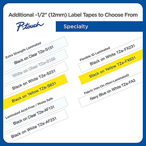 Brother Genuine P-touch TZE-335 Label Tape, 1/2" (0.47") Standard Laminated - Brand New