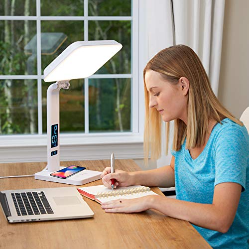 THERALITE AURA QI LIGHT THERAPY SUN LAMP UV 10,000 LUX LIGHT THERAPY - WHITE - Like New