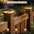 Brightown Solar Post Cap Lights 12 Pack Waterproof Fence Post Solar Lights Black - Like New