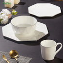 CHULAN BONE CHINA DINNERWARE SET OVER 45% BONE CONTENT OCTAGON - WHITE/GOLD - Like New