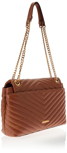 REBECCA MINKOFF EDIE NYLON JUMBO FLAP SHOULDER - CARAMELLO/ANTIQUE BRASS - Brand New