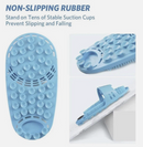 KIBHOUS SILICONE SHOWER FOOT SCRUBBER, PERSONAL FOOT MASSAGE AND CLEANING - BLUE - Like New