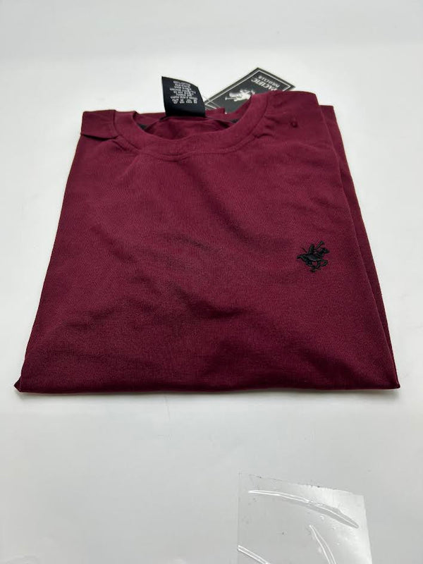 PACIFIC POLO CLUB MEN'S POLO CLUB SHIRT SLEEVES - SIZE: MEN S - BURGUNDY - Brand New