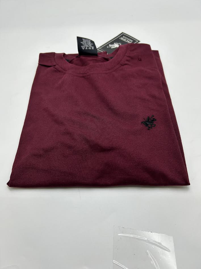 PACIFIC POLO CLUB MEN'S POLO CLUB SHIRT SLEEVES - SIZE: MEN S - BURGUNDY - Brand New