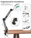 UBEESIZE 10X MAGNIFYING GLASS WITH LIGHT AND STAND, UB-ZMFDJBK - BLACK - Like New