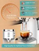 Gevi Espresso Machines 20 Bar with Foaming Milk Frother Wand - Silver - Brand New