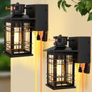 KONDRAS PORCH LIGHTS WITH GFCI OUTLET 2-PACK MOTION SENSOR - OIL RUBBED BRONZE - Like New