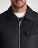 KARL LAGERFELD PARIS MEN'S CROPPED DOWN FILLED SHIRT JACKET, SIZE: MEN L - BLACK - Brand New
