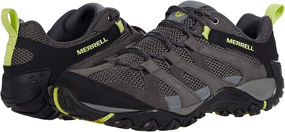 MERRELL MEN'S ALVERSTONE MID HIKING BOOT - SIZE: MEN 13 - GRANITE/KEYLIME - Like New