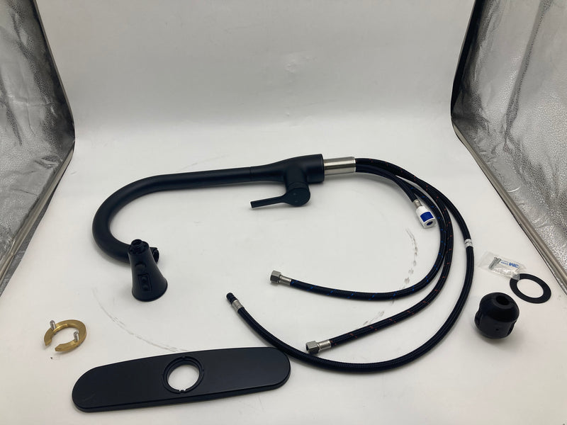 FLOW BY BEMIS FLOW CLASSIC SERIES SINGLE-HANDLE PULL-DOWN FAUCET - MATTE BLACK - Like New