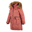 CANADA WEATHER GEAR WOMEN'S PARKA FAUX FUR TRIM HOODED TERRACOTTA MEDIUM - Brand New
