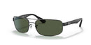 RAY-BAN Men's RB3445 Rectangular Dark Gray Lenses Matte Black Frame Sunglasses - Like New