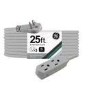 GE STORE GE 3-OUTLET FLAT EXTENSION CORD 25 FT 43025 - GRAY - Like New