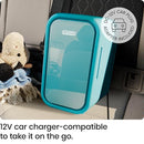 ICEMAN PORTABLE MINI FRIDGE, COOLER, AC/DC CAR PLUG-COMPATIBLE 8 CAN - BLUE - Like New