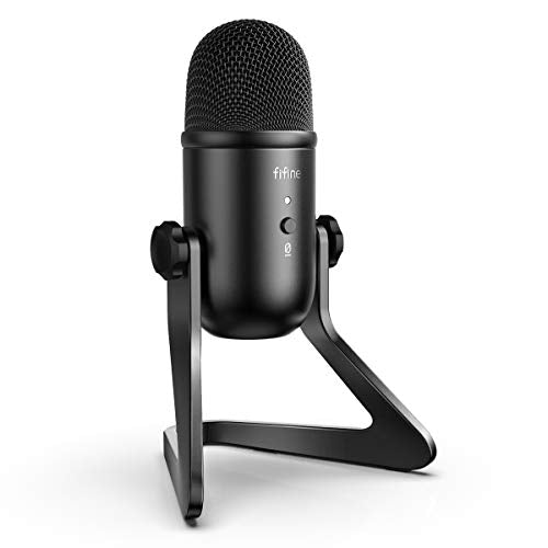 FIFINE IFINE USB PODCAST MICROPHONE RECORDING STREAMING CONDENSER GAMING - BLACK - Like New