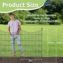 10 Panels Garden Fence Dog Fence Outdoor for Yard, 32in H x 23.6ft L - Black - Like New