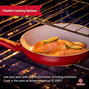 Pots and Pans Set Nonstick Ceramic 9-Piece Frying Cooking Pot - Red - Brand New