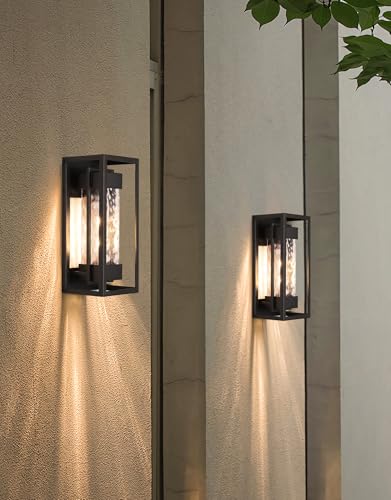 PARTPHONER MODERN OUTDOOR LIGHT FIXTURE EXTERIOR WALL BLACK STR-WL-0006-BLACK - Like New