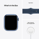 For Parts: APPLE WATCH SERIES 7 GPS CELLULAR 41MM BLUE ALUMINUM CASE CRACKED SCREEN/LCD
