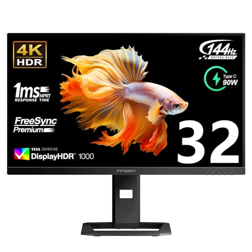 INNOCN 32" Mini LED 4K 144Hz IPS 1ms Gaming Monitor 32M2V-B - BLACK - Like New