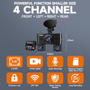 HUPEJOS 360° Dash Cam 4 Channel Front Rear Inside Camera FHD V7 - BLACK - Like New