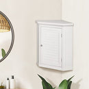 Elegant Home Fashions Glancy Removable Wooden Corner Wall Cabinet, White - Brand New