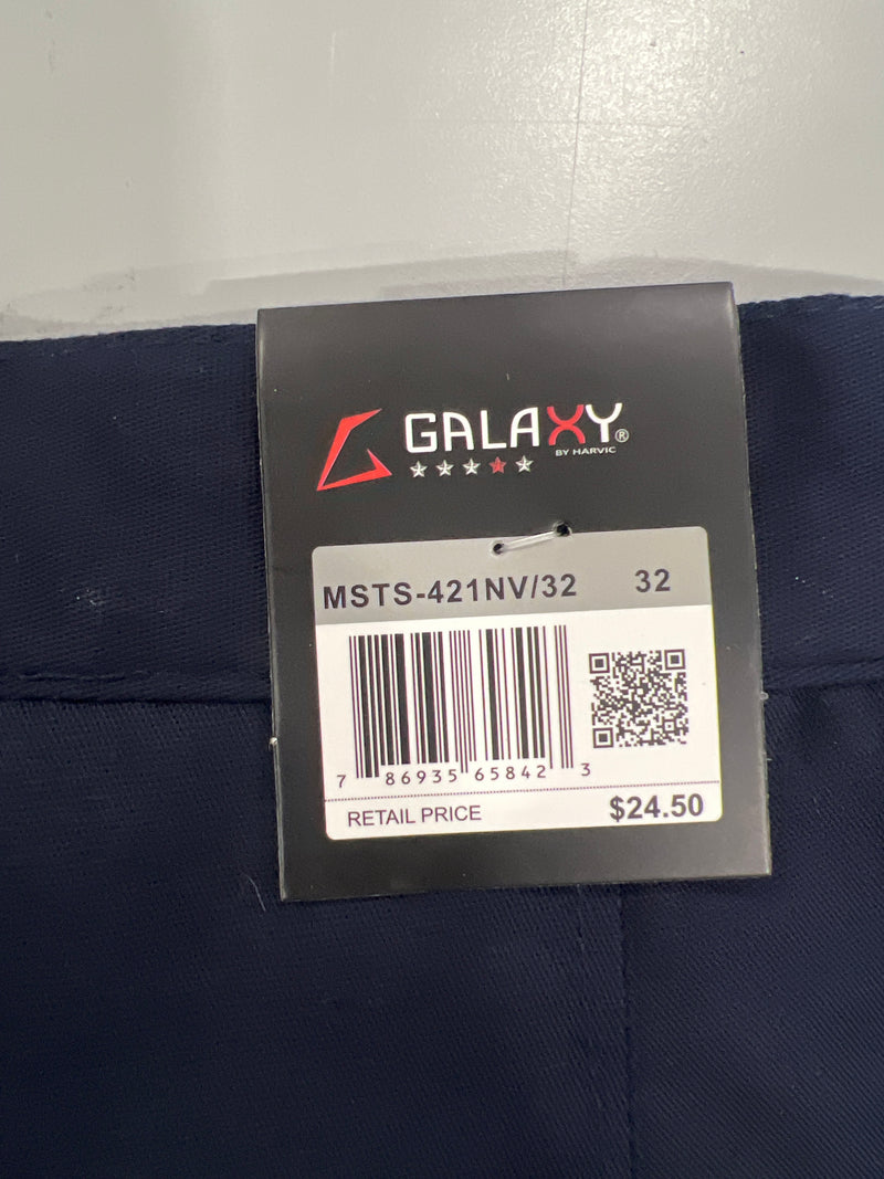 GALAXY BY HARVIC MEN'S SHORTS - SIZE: MEN 32 - NAVY - Brand New