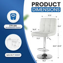 NEWBULIG Bar Stools Set of 2 Counter Height Barstools Square Seat PU Leather - Brand New