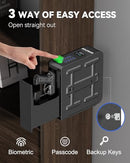 HOLEWOR GUN SAFE BIOMETRIC PISTOL BOX UNLOCK MOUNTED HANDGUN CASE - BLACK - Like New