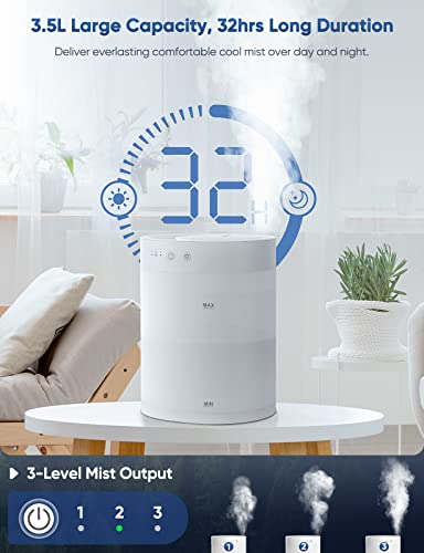 XBURAN COOL MIST HUMIDIFIER SETTINGS - WHITE - Like New