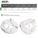 PCP 5" Elevated Toilet Seat Universal Fit Tall Profile Rise Height B082TS9HHD - Like New