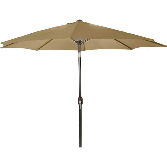 JORDAN MANUFACTURING 8' KHAKI SOLID OCTAGON FOLDING PATIO UMBRELLA - KHAKI - Like New