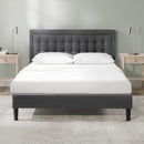 ZINUS Dachelle Upholstered Platform Bed Frame, Mattress Foundation - Dark Grey - Like New