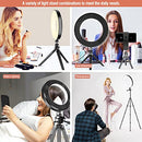 MUTUDU RING LIGHT 3 TRIPODS SELFIE RING LIGHTS STAND PHONE HOLDER LIGHT - BLACK - Like New