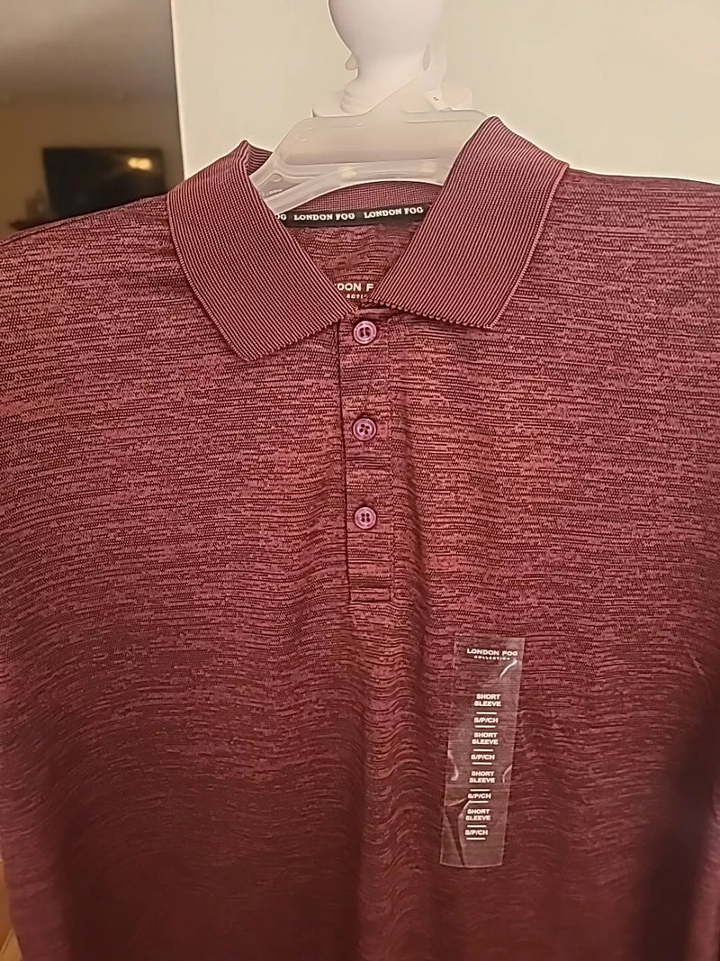 LONDON FOG SHORT SLEEVE GOLF/BUSINESS SHIRT SIZE MEDIUM - MAROON - Brand New