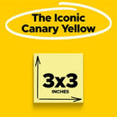POST-IT NOTES, 3 IN X 3 IN, 18 STICKY NOTES PADS, 100 SHEETS PER PAD, Yellow - Brand New