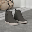 ATHLEFIT WOMEN'S HIDDEN WEDGE SNEAKERS PLATFORM WEDGIESNEAKERS SIZE 9 GRAY - Like New