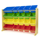 HUMBLE CREW NATURAL PRIMARY EXTRA LARGE TOY ORGANIZER WITH 20 STORAGE BINS - Like New