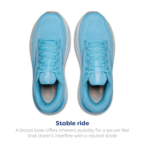 BROOKS WOMEN’S GHOST MAX 2 NEUTRAL SHOE - BALTIC SEA/BONNIE BLUE/PEACH - 10 - Like New