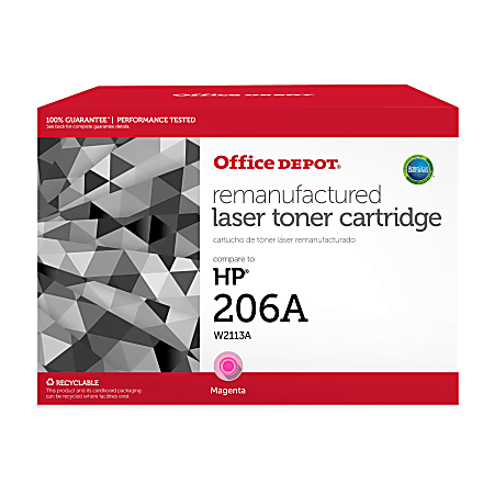 OFFICE DEPOT MAGENTA TONER CARTRIDGE REPLACEMENT FOR HP 206A, W2113A - MAGENTA - Like New